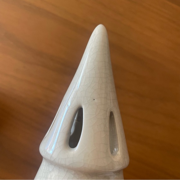 2 Piece Ceramic Tree LED Tea Light Holder Set Beige Threshold Studio Mcgee Xmas - Picture 9 of 11